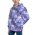 thumbnail image 2 of KLL Unisex Kids Boys Girls Hooded Pocket Pullover Hoodies-flower crystal Skull, 2 of 5