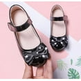 thumbnail image 5 of Girls Patent Leather Black School Uniform Polka Dot Bow Outdoor Dress Mary Jane Flat Shoes(Toddler/Little Kid), 5 of 6