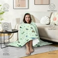 thumbnail image 4 of Wearable Blanket,LightGreen Cartoon Dinosaurs Pattern Hooded Wearable Flannel Blanket for Adults & Teens,Winter Poncho Shawl Wrap Cape Cozy Anti-Pill,50"x60", 4 of 5