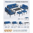 thumbnail image 3 of AECOJOY Aluminum Outdoor Furniture Set 7 Pieces Sectional Sofa Patio Conversation Set, Blue, 3 of 11