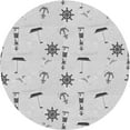 thumbnail image 1 of Ahgly Company Indoor Round Patterned Platinum Gray Area Rugs, 7' Round, 1 of 6