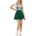 thumbnail image 2 of Allegra K Women's Stretchy Straps Elastic Waist Pleated A Line Mini Suspender Skirt, 2 of 5