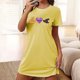 thumbnail image 1 of Camisón corto de talla grande para mujer, camisón de manga corta con estampado de pecho a la moda, camisón para mujer, 1 of 5