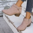 thumbnail image 6 of Taqqpue Women's Boots, Women's Fashionable And Casual Versatile Cool Solid Color Heel Rhinestone Eye-Catching Fall And Winter Style Comfortable Low Heel Thick Heel Short Boots for Women, 6 of 8