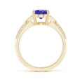 thumbnail image 3 of ANGARA Natural Oval 1.9 ct Tanzanite Solitaire Ring with Pave Diamonds in 14K Yellow Gold for Women (Size-9x7mm) | December Birthstone, Anniversary, Jewelry Gift for Women | Natural Tanzanite Ring, 3 of 9