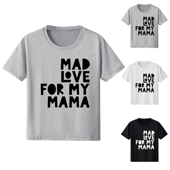 BXSRUTA Kids Mother's Day Printed Round Neck Short Sleeve Loose Fit T-Shirt for Boys and Girls