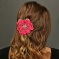 thumbnail image 2 of Unique Bargains 2 Pcs Hair Clip Grace Simulated Flowers Duckbill Clip Red, 2 of 5