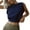 Navy, variant on DVKOVI Crop Top Athletic Shirts for Women Cute Sleeveless Yoga Tops Running Gym Workout Shirts White S