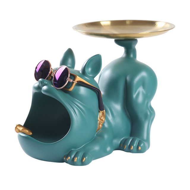 Modelo de perro bandeja de sujeción artesanías de resina para sala de estar pasillo decoración del hogar