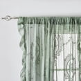 thumbnail image 5 of Xiao Hua Sage Green Lace Chiffon Curtains Long Bohemian Flower Embroidered Curtains 2-piece Bag style Transparent Chiffon Curtains 55.12 * 63 inches, 5 of 5