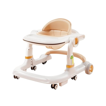 Baby Walker with 3 Level Adjustable Height, 2 Modes Toddler Walking Assistant Anti-Rollover Baby Walker with Brake & Speed Control Wheels, Baby Activity Walker