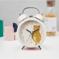 thumbnail image 4 of Reloj despertador de doble campana sin tictac, esfera 3D con marco de metal con función de retroiluminación, reloj de mesa de escritorio para el hogar y la oficina Xemadio 2034698-1, 4 of 9