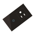 thumbnail image 1 of Yuarrent Enchufe de pared inteligente enchufe de EE. UU. WiFi temporizador inalámbrico Control remoto interruptor de pantalla táctil toma de corriente Electrodomésticos negro Enchufe de EE. UU. Yuarrent HA005243-04, 1 of 6