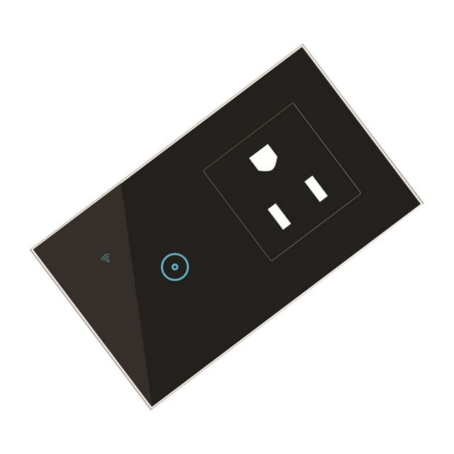 Yuarrent Enchufe de pared inteligente enchufe de EE. UU. WiFi temporizador inalámbrico Control remoto interruptor de pantalla táctil toma de corriente Electrodomésticos negro Enchufe de EE. UU. Yuarrent HA005243-04