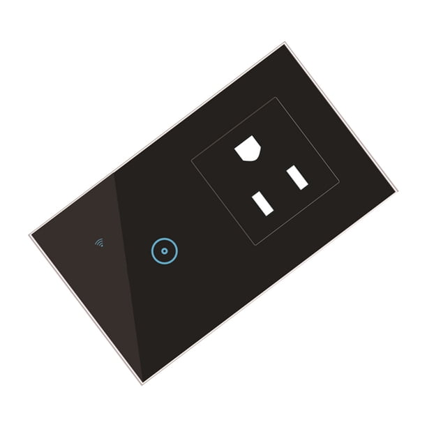 Bearachild Enchufe de pared inteligente enchufe de EE. UU. WiFi temporizador inalámbrico Control remoto interruptor de pantalla táctil toma de corriente Electrodomésticos negro Enchufe de EE. UU. Bearachild HA005243-04