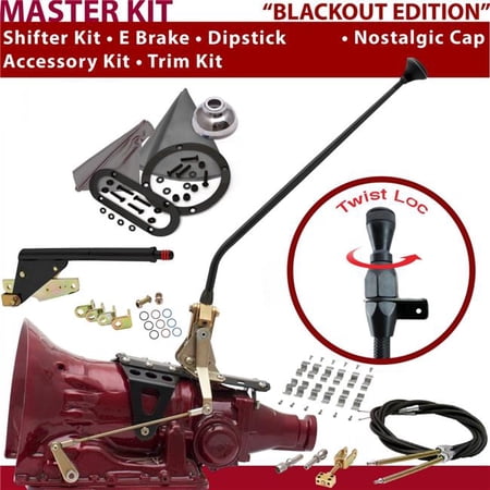 American Shifter AOD Shifter Kit 23 in. E Brake Cable Clamp Trim Kit Dipstick for D0B16