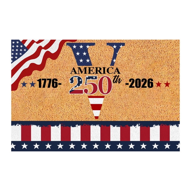 SIfdSeng Custom Last Name Doormat for 4th of July Patriotic Front Door Welcome Mat with and Design