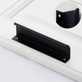 thumbnail image 2 of GUOOL Finger Edge Pull Tab Handle Home Cuisine Armoires Tiroirs Collection Long Centre Noir 150mm, 2 of 7