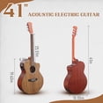 thumbnail image 3 of Ktaxon 41" Cutaway Acoustic Electric Guitar Kit with 15W Amp, Gig Bag & Tuner – Walnut Top, Sapele Body, for Beginners & Teens, 3 of 6