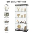 thumbnail image 3 of Tcbosik Glass Display Cabinet with Lock, Lights and Wheels, 66"H Lighted Curio Cabinet Collection Display Case, Moveable Floor Standing Showcase for Living Room Home Office (Black), 3 of 8
