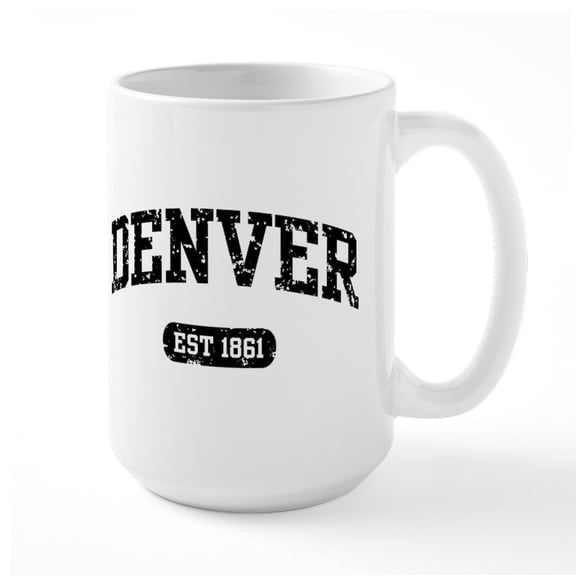 CafePress - Denver Est 1861 Large Mug - 15 oz Ceramic Large White Novelty Mug