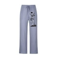 thumbnail image 4 of Penkiiy Mens Linen Drawstring Pants Elastic Waist Lightweight Trouser Loose Plus Size Trouser Fashion Beach Pockets Pant L Blue, 4 of 4