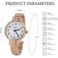 thumbnail image 5 of Blekon Original Mother of Pearl Cuff Bracelet Watch for Women with 31mm case Japanese Quartz Movement Metal hinged Bangle Style Cuff Wrist Watch for Ladies, 5 of 6