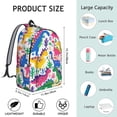 thumbnail image 5 of Cute Dinosaur Pattern Backpack for School,Cute School Bag,Schoolbag with Adjustable Shoulder Straps & Padded Back,15.7"x11.8"x5.5", 5 of 5