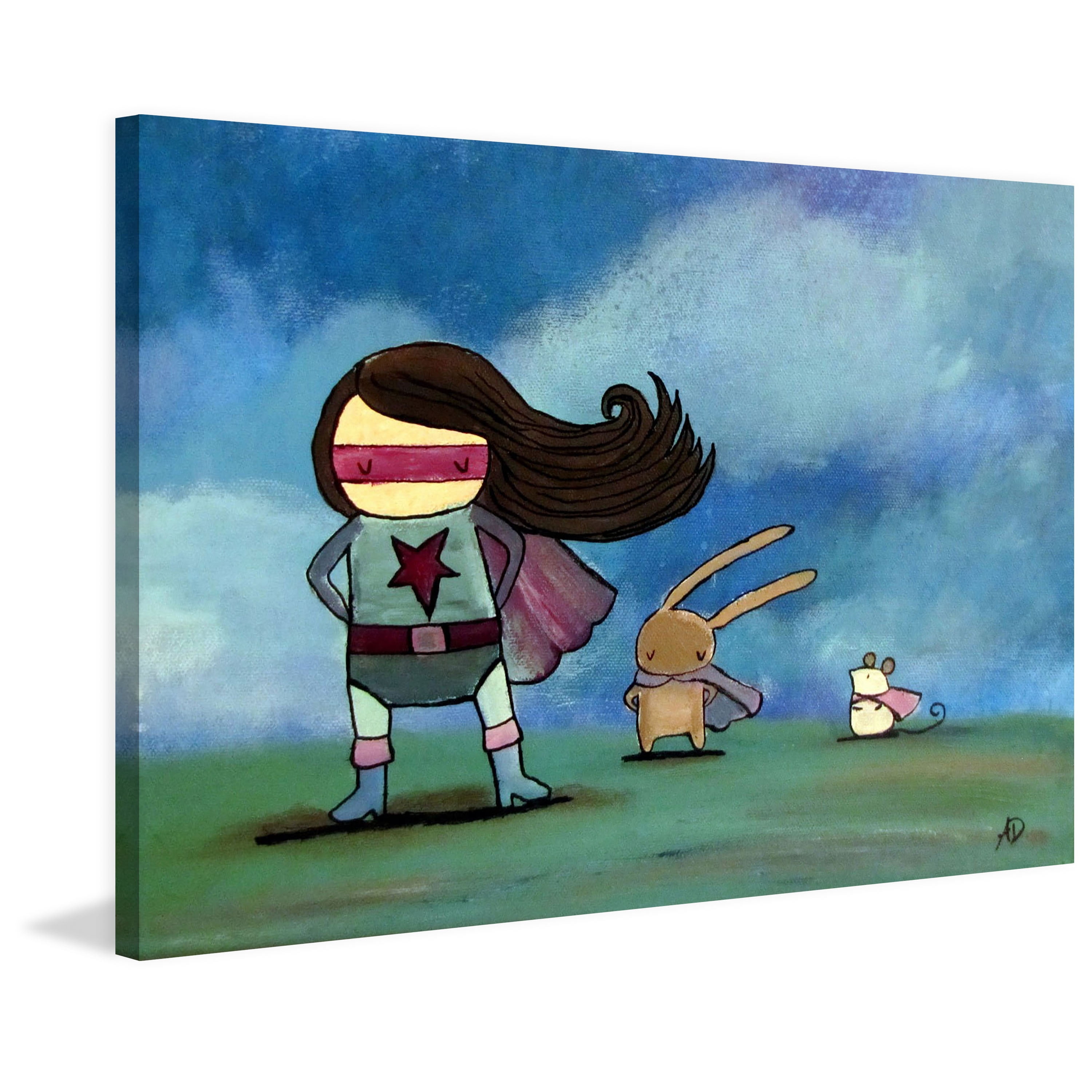 Marmont Hill "Super Heroes" by Andrea Doss Painting Print on Wrapped Canvas