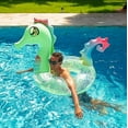 thumbnail image 3 of PoolCandy 42 Inch Holographic Glitter Seahorse Jumbo Inflatable Swimming Pool Tube, 3 of 3