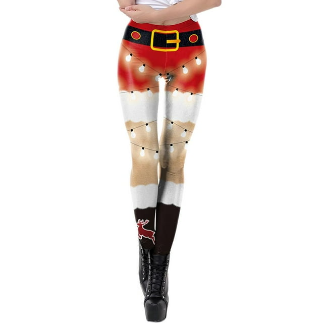 Las polainas de la Navidad de las mujeres imprimieron la moda de los A Zulema Polainas de las mujeres