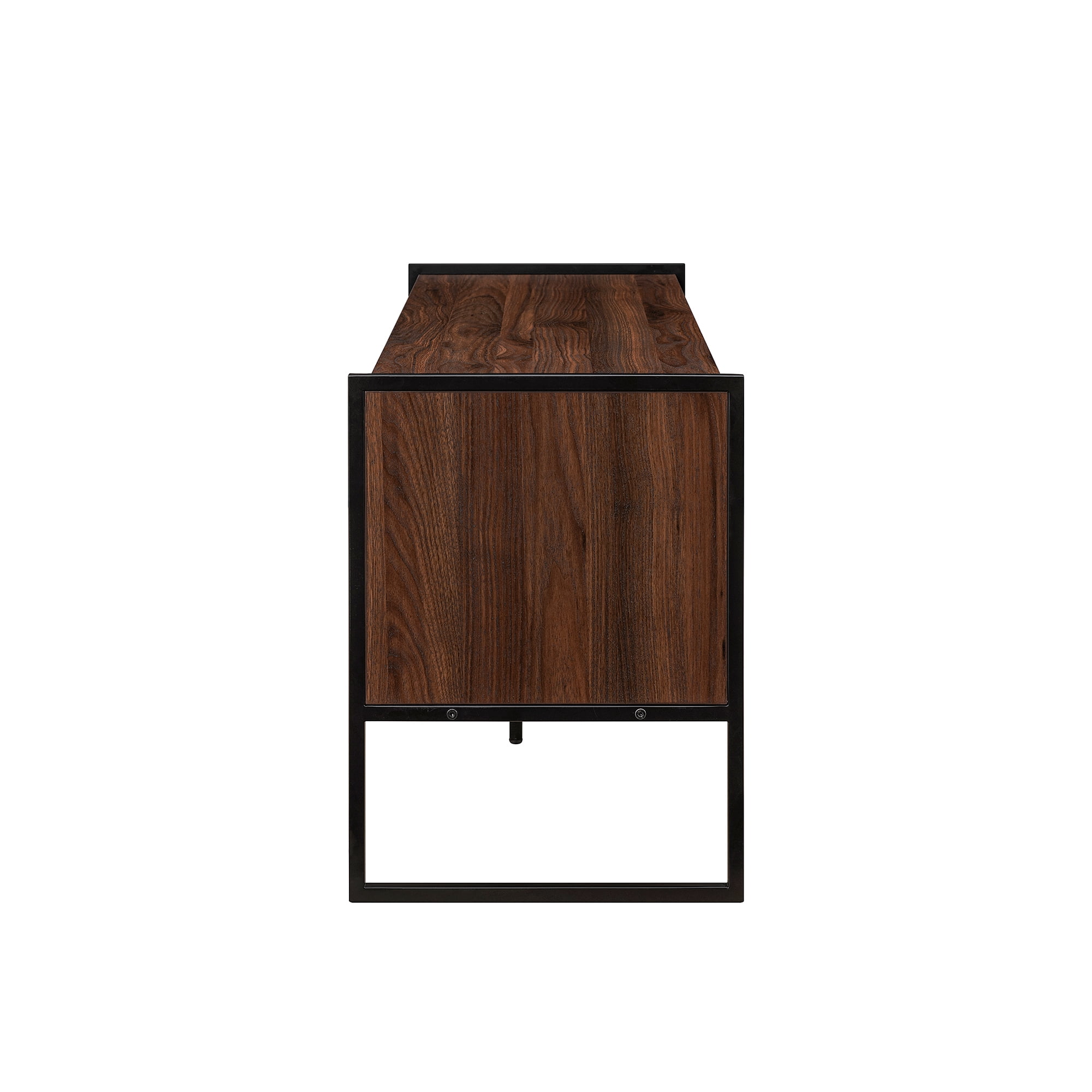 Walker Edison 48” Contemporary Sliding Door TV Stand for TVs up to 50”, Dark Walnut