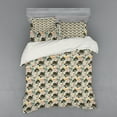 thumbnail image 2 of Floral Duvet Cover Set, Pattern with Funny Birds Berries Branches Spirals and Geometric Ornaments, Bedding Set with Shams and Fitted Sheet, 3 Sizes, by Ambesonne, 2 of 3