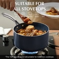 thumbnail image 2 of Koch Systeme CS Nonstick Saucepan Set with Lids, 1+2+3QT Cookware Set with Ceramic Nonstick Coating, Oven Safe, Fast and Even Heating, Gradient Blue, 2 of 9