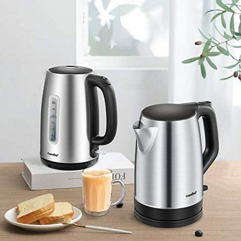 Ochine Electric Kettle Stainless Steel Tea Kettle Coffee Kettle Cordless  Hot Water Boiler Heater 1500W Fast Boil with Led Light, Auto Shut-Off and