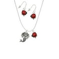 thumbnail image 2 of Delight Jewelry Silvertone Mermaid Red Lucky Ladybug Necklace and Dangle Earrings Set, 2 of 6