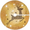 thumbnail image 1 of FMSHPON Happy Elk Xmas Christmas Tree Skirt Stand Mat for Holiday Party Decoration Indoor Outdoor 36 inches, 1 of 6
