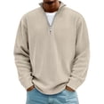thumbnail image 1 of pstuiky top de hombre Camisetas casuales de manga larga a la moda para hombre, cuello alto acanalado, cremallera de un cuarto, manga larga, cuello alto, camiseta/camiseta, 1 of 3