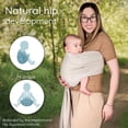 thumbnail image 5 of Ring Sling - Portabebés 100% muselina de algodón en la parte delantera y en el pecho de recién nacido a niño pequeño y honda de bebé (beige), 5 of 5