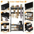 thumbnail image 4 of GIKPAL Wider Hall Tree with Bench & Shoe Storage – 6-in-1 Entryway Organizer with 16 Coat Hooks, 8 Hanging Hooks, 2 Drawers & Top Shelf, Industrial Mudroom Storage for Hallway, Rustic Black, 4 of 9