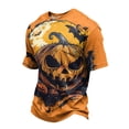 thumbnail image 2 of Halloween Shirts for Men with Short Sleeve Crewneck Pumpkin Print Graphic Tees Casual Halloween Costumes Tshirts, 2 of 5