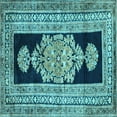 thumbnail image 1 of Ahgly Company Indoor Square Abstract Light Blue Contemporary Area Rugs, 4' Square, 1 of 4