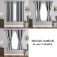 thumbnail image 4 of JIUZHEN Blackout curtains for Bedroom with Tiebacks - Room Darkening Privacy Grommet Top Window Curtains for Living Room, 38 x 45 inch Length, Light Grey, Set of 2 Panels, 4 of 7