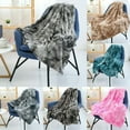 thumbnail image 1 of Coffee Faux Fur Throw Blanket, 51" x 63" Super Soft Warm Blanket, Lightweight, Plush, Tie Dye Coffee Decorative Blanket for Couch Bed Sofa, 1 of 6