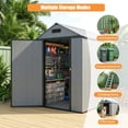 thumbnail image 4 of PABIMIA 4x6 FT Resin Storage Shed with Floor Outdoor Plastic Tool Shed, Weatherproof Garden Shed with Sloped Roof, Built-In Vents & Padlock-Ready Door, 4 of 8