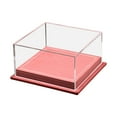 thumbnail image 1 of Vitrina para dos modelos de coches a escala 1/64, cubierta de acrílico transparente, portátil, versátil, ahorra espacio, accesorios, base resistente de cuero PU. Rojo oscuro, 1 of 8