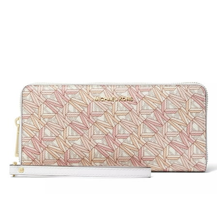 Michael Kors Jet Set Logo Travel Continental Wallet, Smokey Rose Multi