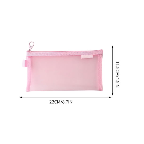 Estuche transparente de gran capacidad para colegio y exámenes - Bolsillo con cremallera de malla esmerilada con cierre seguro, organizador de papelería resistente al agua y duradero