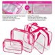 thumbnail image 4 of Los bolsos cosméticos del maquillaje 3pcs fijaron el Pvc claro impermeable con la manija de la cremallera, 4 of 5