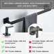 thumbnail image 2 of Juego de 4 accesorios de baño barra de toallas acero inoxidable toallero en barra portarrollos papel higiénico toallero de mano gancho toallero negro, 2 of 6